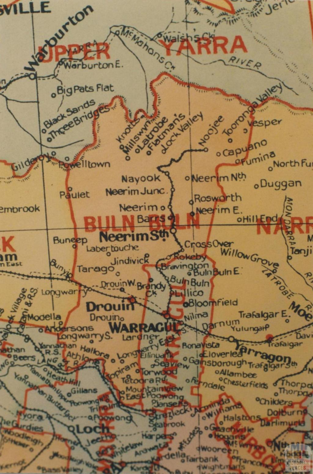 Buln Buln shire map, 1924