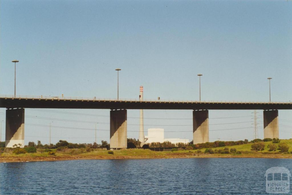 Newport Power Station and West Gate Bridge from Westgate Park, 2000