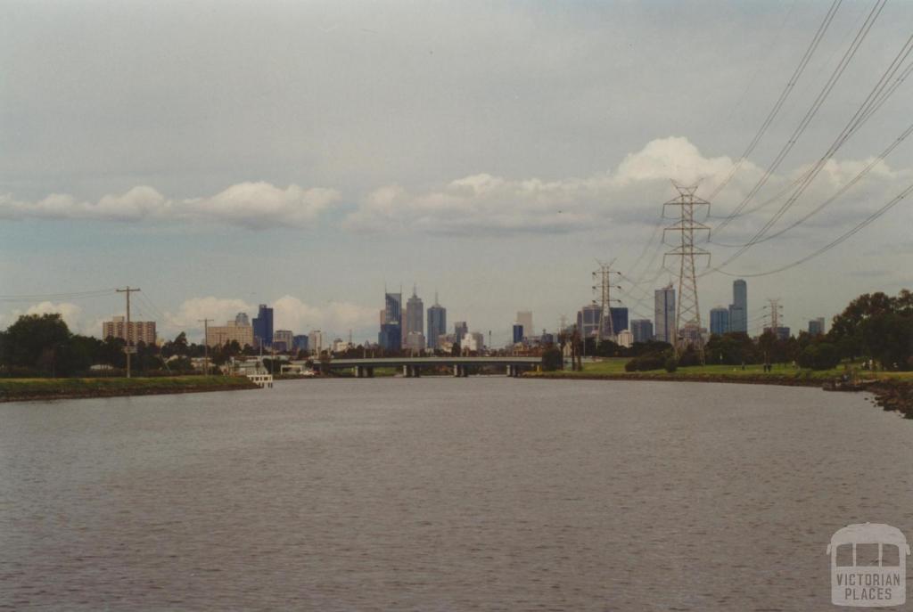 City from Maribyrnong River near Flemington Race Course, 2000