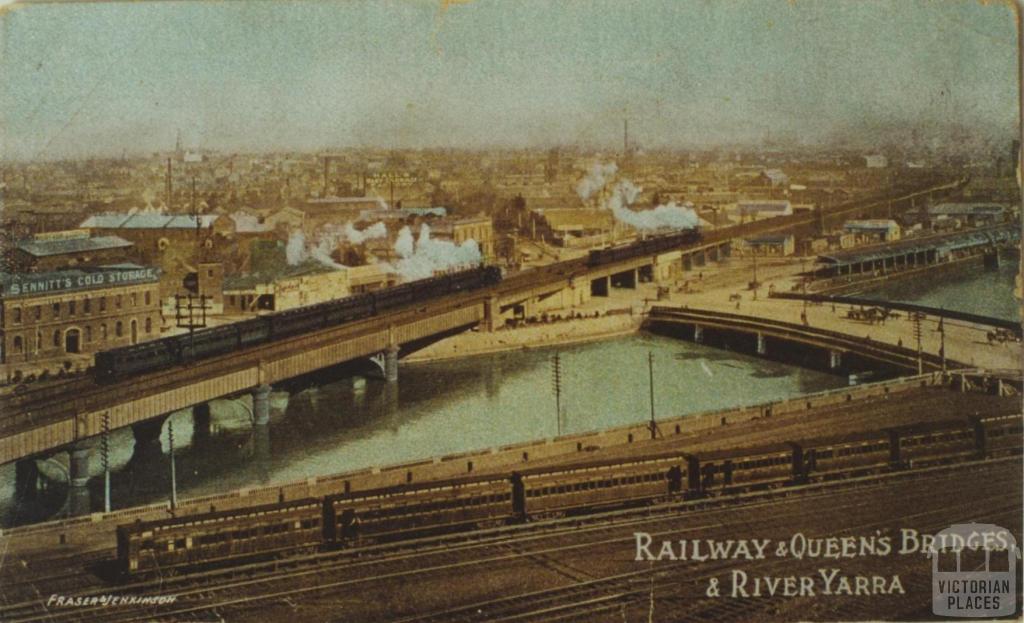 Railway and Queens Bridges and River Yarra, Melbourne