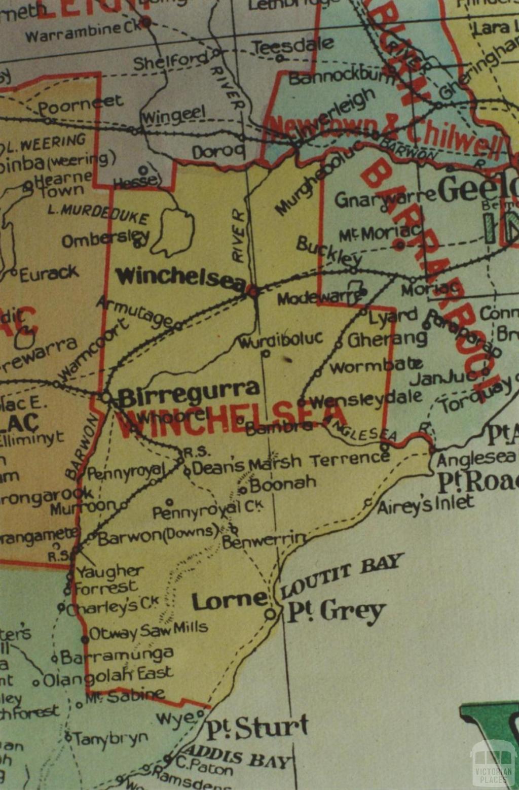 Winchelsea shire map, 1924