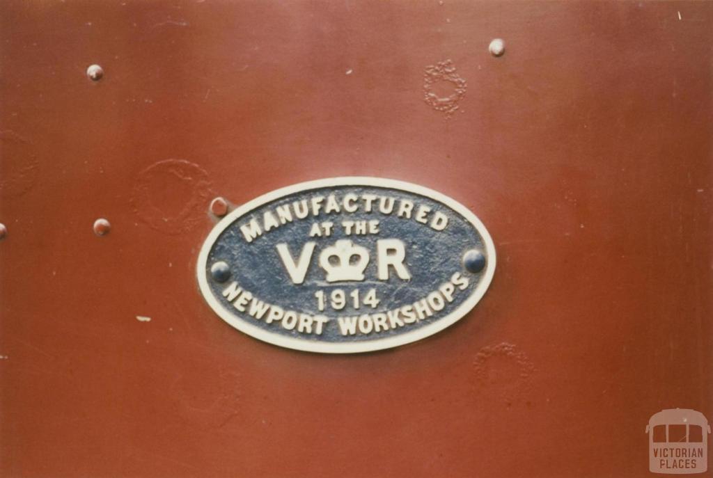 Locomotive, manufacturer's plate, Newport Workshops, 1914