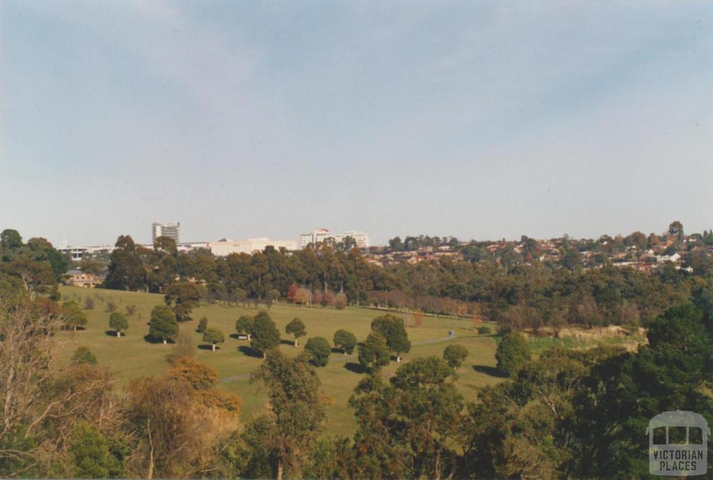 View to Westfield, across Doncaster Municipal Gardens, 2002