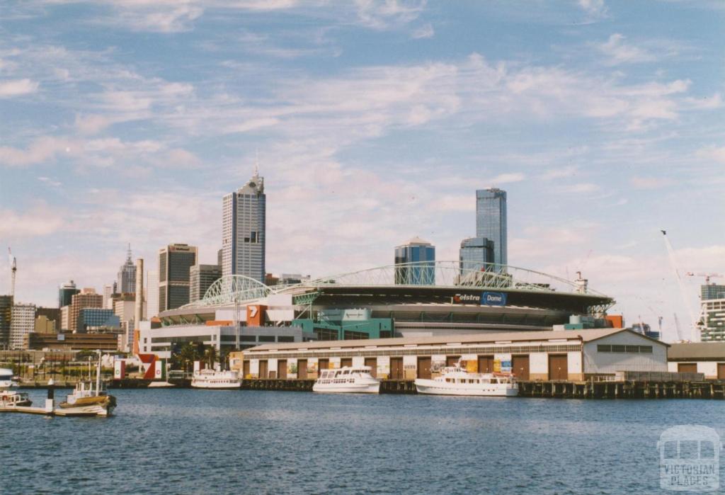 Docklands Stadium from New Quay, Victoria Dock, 2004