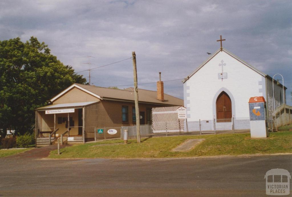 Dartmoor post office and St Georges Church, 2006