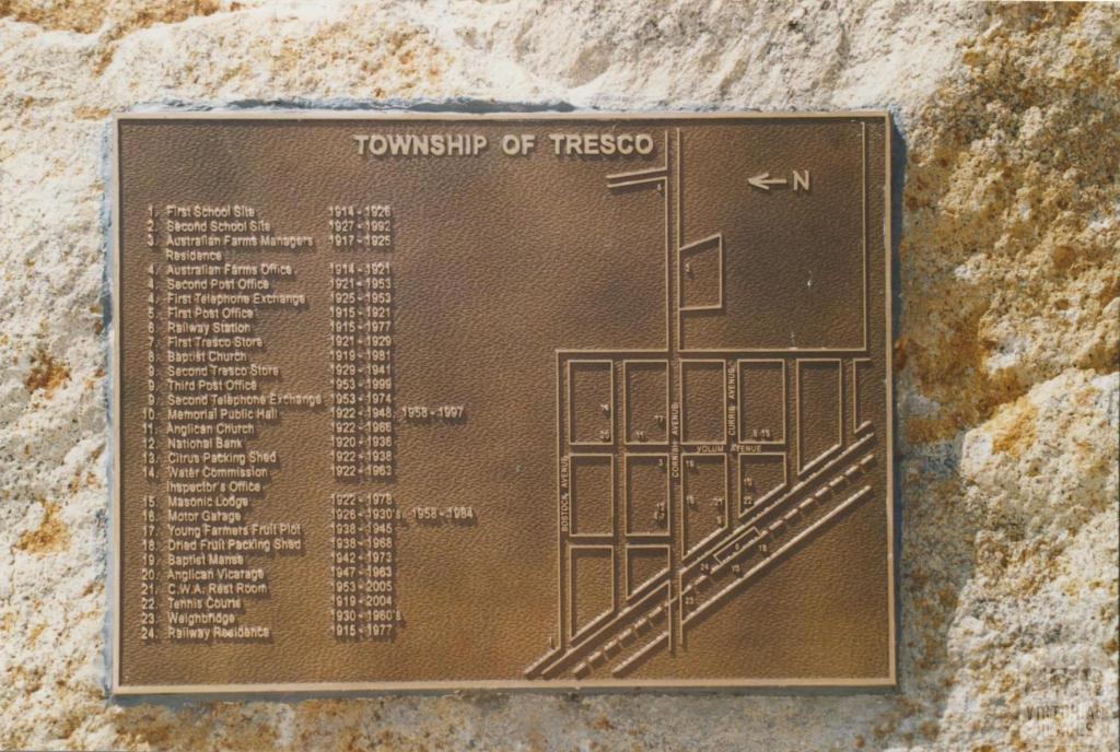 Tresco township plaque, 2007