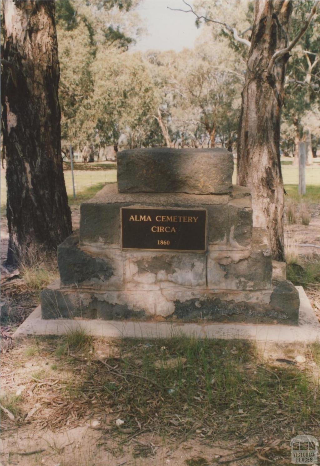 Alma cemetery plaque, 2008