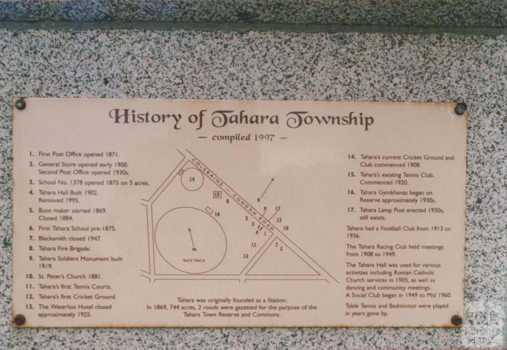 History of Tahara township plaque, 2008