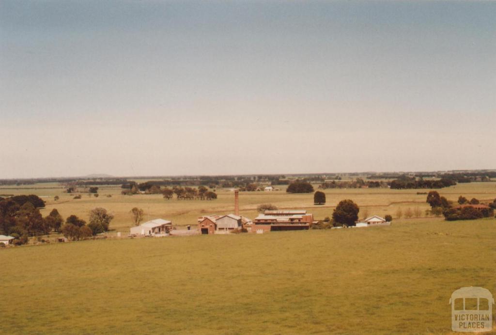 Old Noorat dairy factory from Mount Noorat, 2009