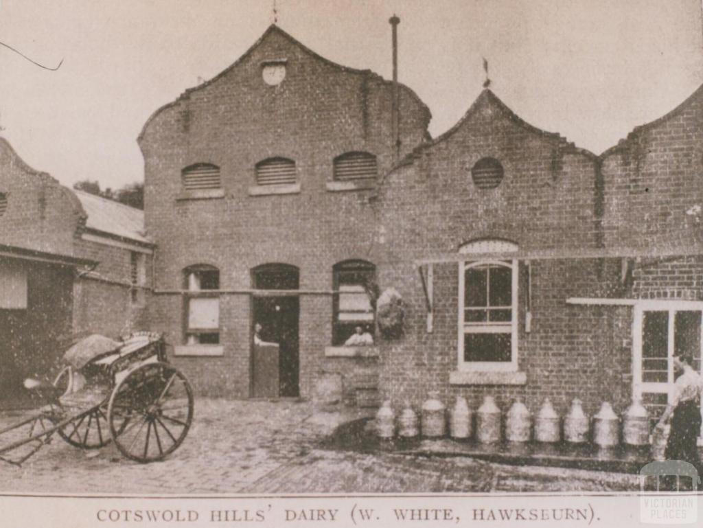 Cotswold Hills dairy, Hawksburn, 1911