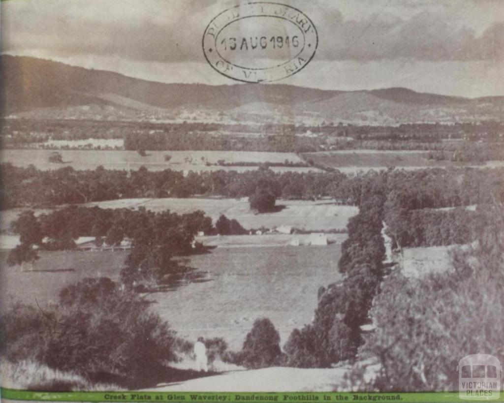 Creek flats at Glen Waverley: Dandenong foothills in the background, 1946