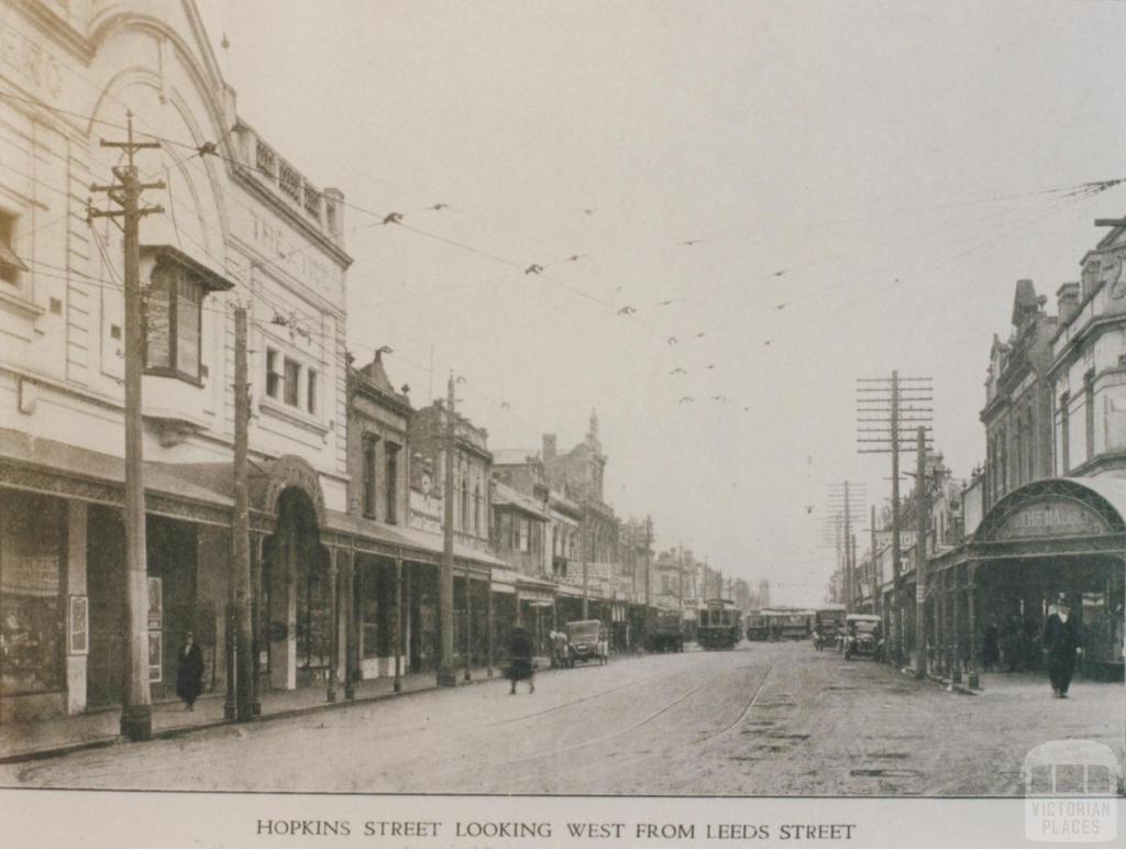 Hopkins Street looking west from Leeds Street, Footscray, 1924