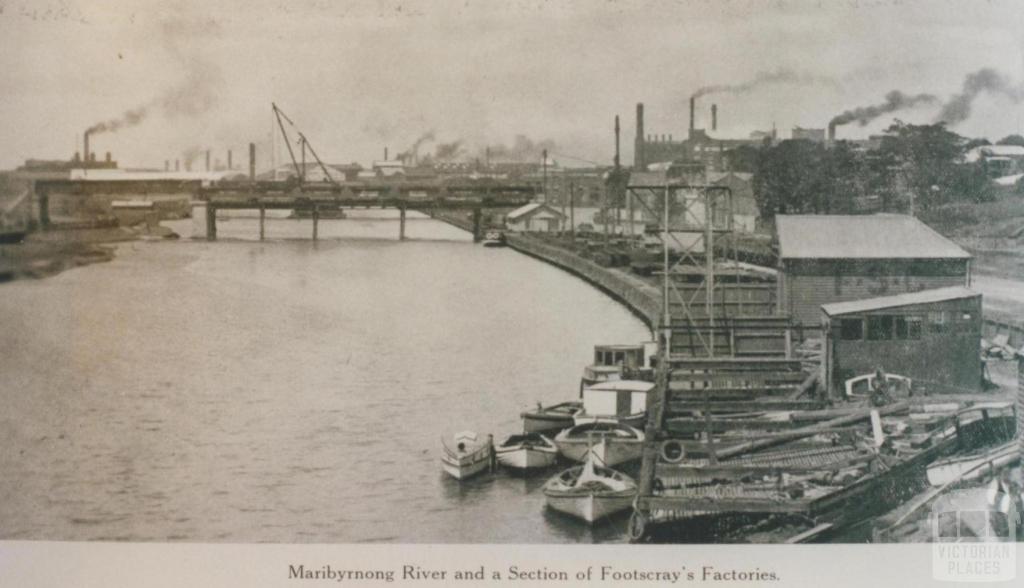 Maribyrnong River and Footscray factories, 1928