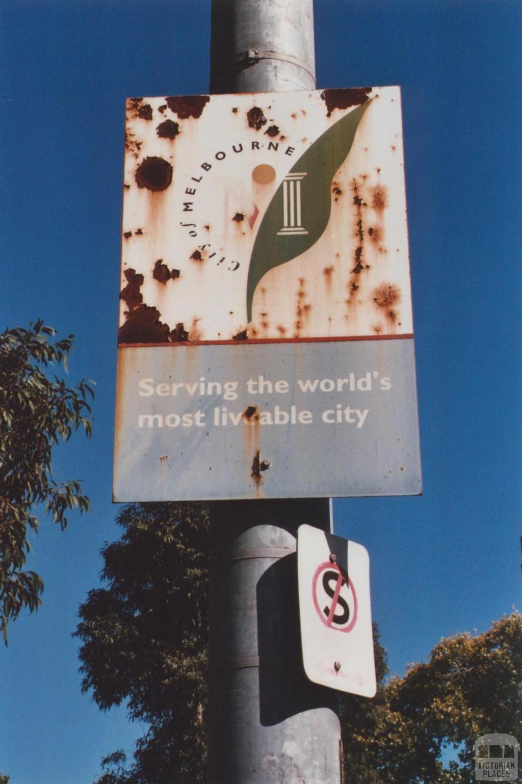 Melbourne Sign, Wellington Parade, Melbourne, 2012