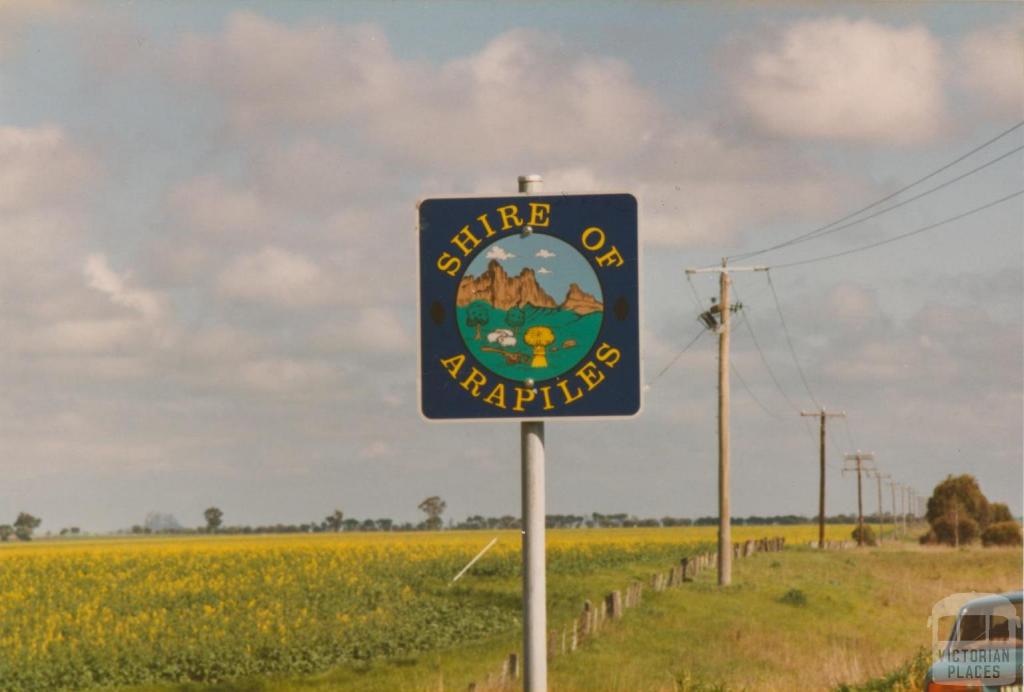 Roadside sign Arapiles Shire, 1980