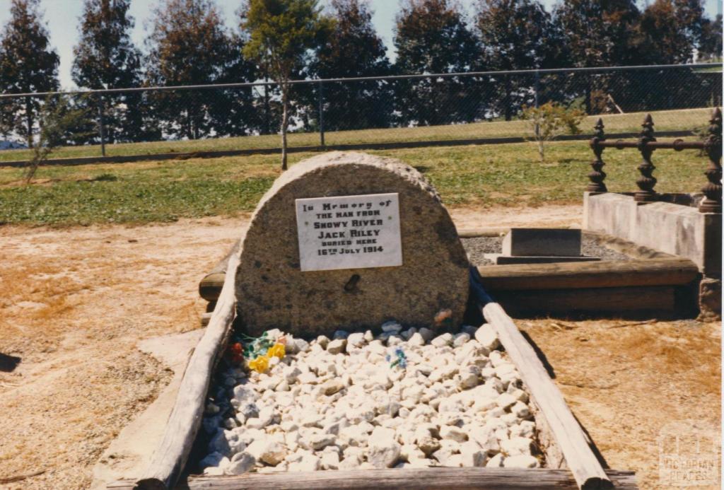 Headstone of the Man from Snowy River, Jack Riley, Corryong, 1980