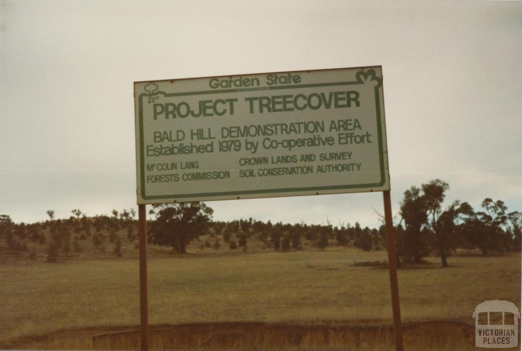 Project Treecover, Bald Hill demonstration area, near Charlton, 1980