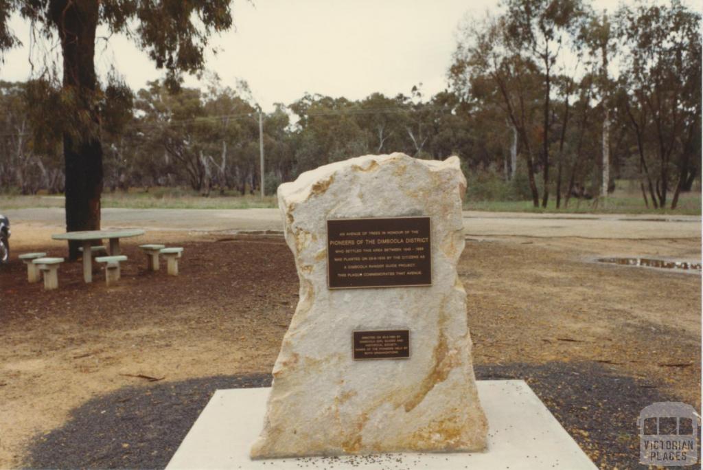 Avenue of Trees memorial, Rest Area, Dimboola, 1980