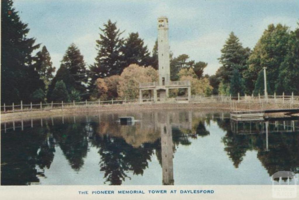 The Pioneer Memorial Tower at Daylesford, 1957