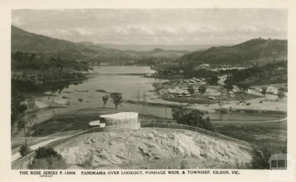 Panorama over Lookout, Pondage Weir and Township, Eildon