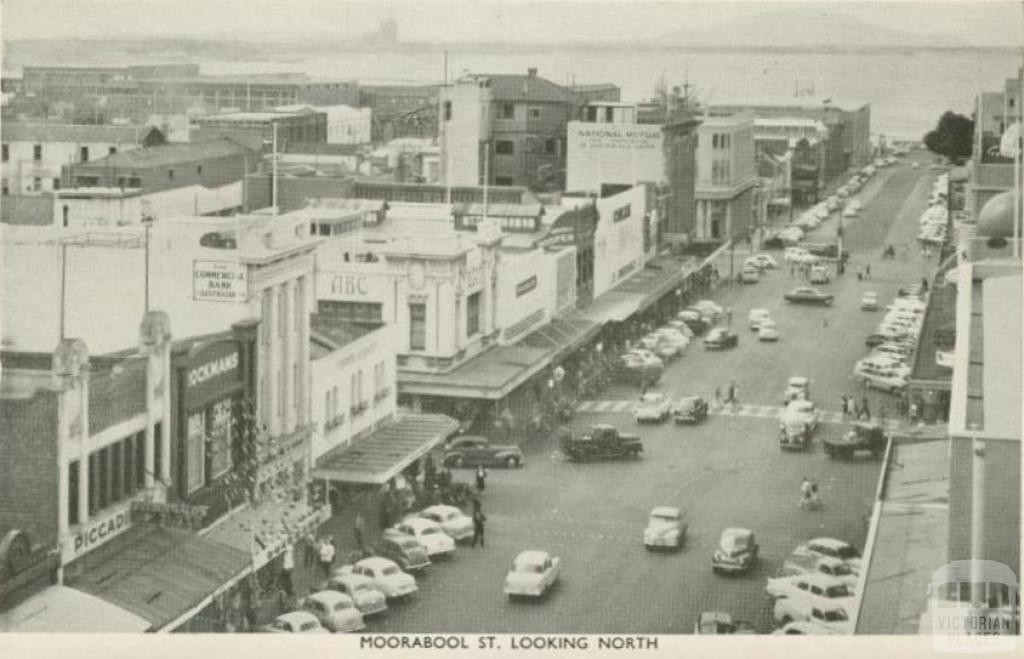 View of Little Malop Street Mall, fountain