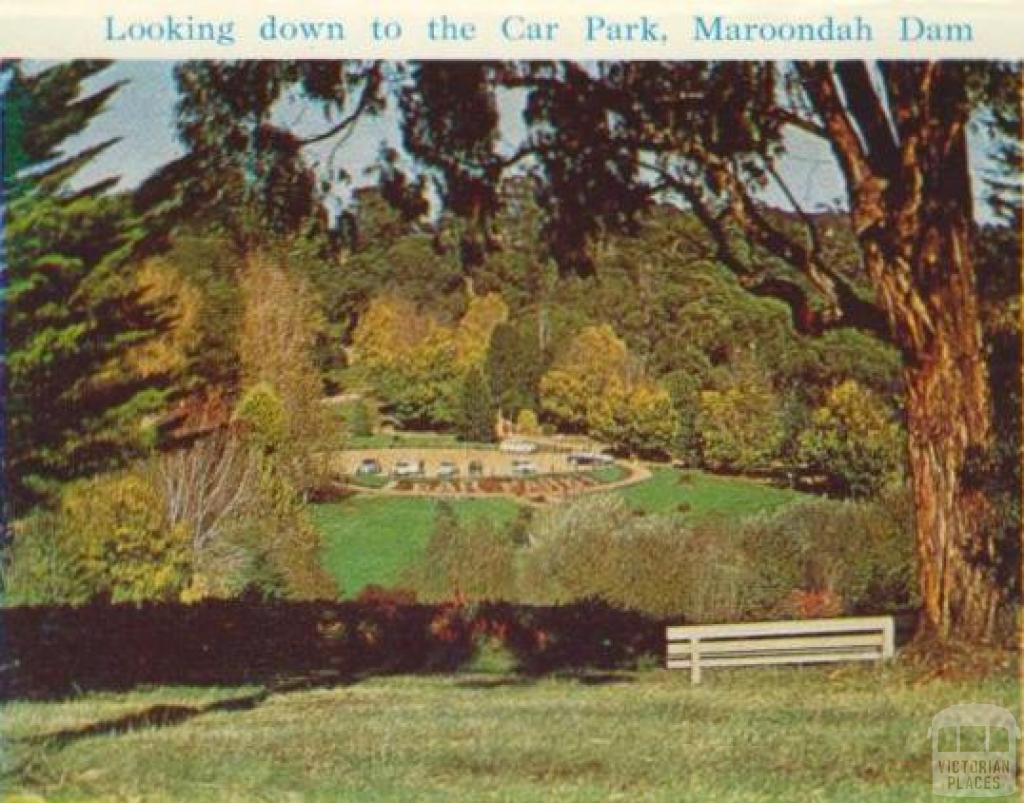 Looking down to the car park, Maroondah Dam, Healesville