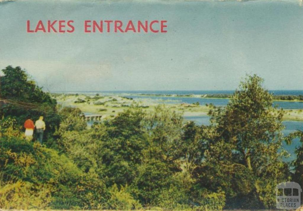 Looking towards Lakes Entrance from Jemmy's Point, 1955