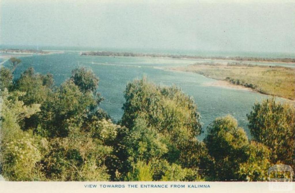 View towards Lakes Entrance from Kalimna, 1955