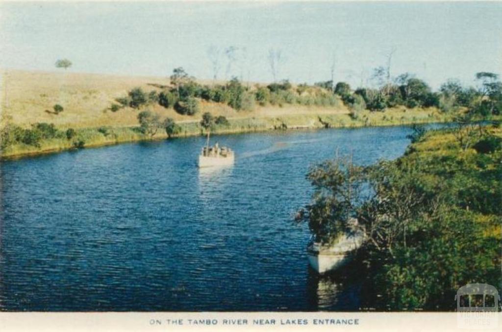 On the Tambo River, near Lakes Entrance, 1955