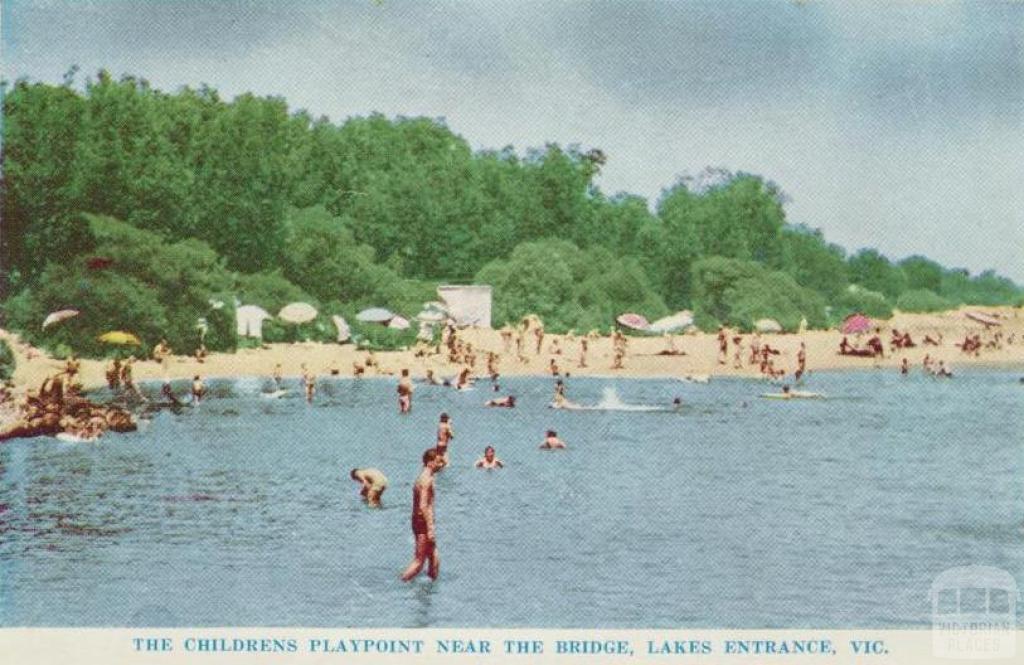 The children's playpoint near the bridge, Lakes Entrance, 1965