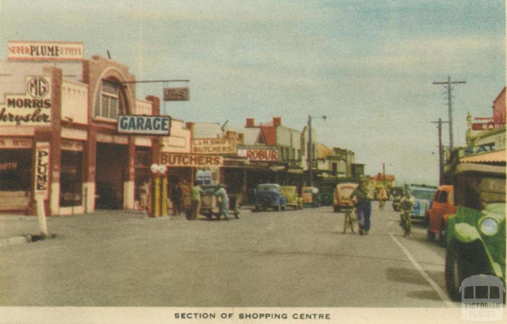 Section of shopping centre, Mornington, 1951