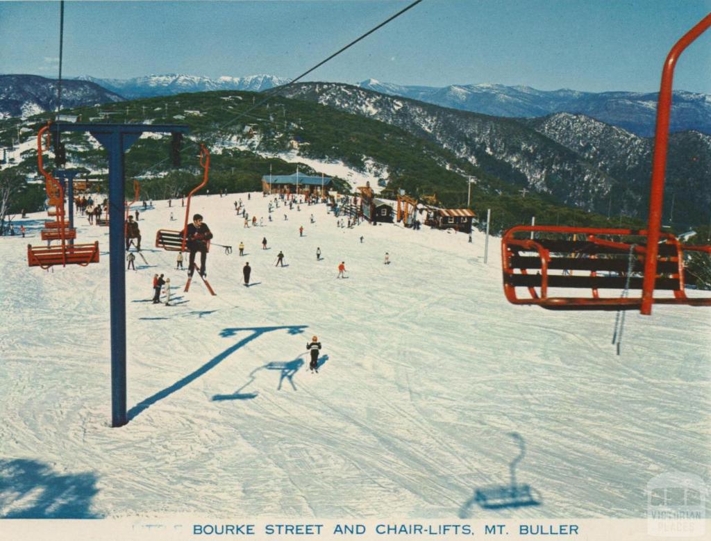 Bourke Street and Chair Lifts, Mount Buller, 1974