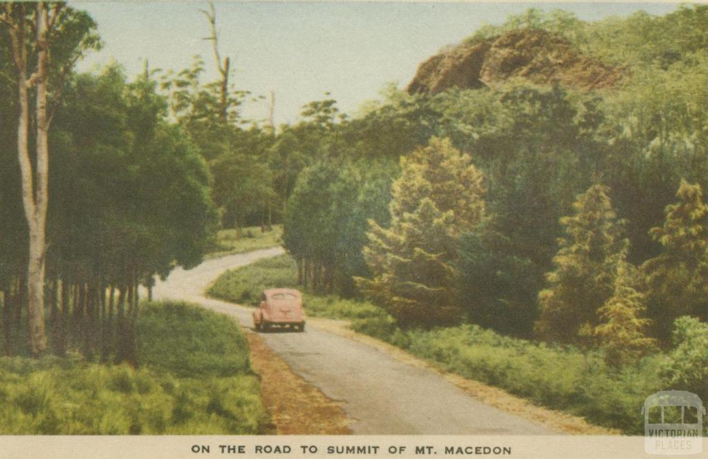 On the road to the Summit of Mount Macedon, 1955