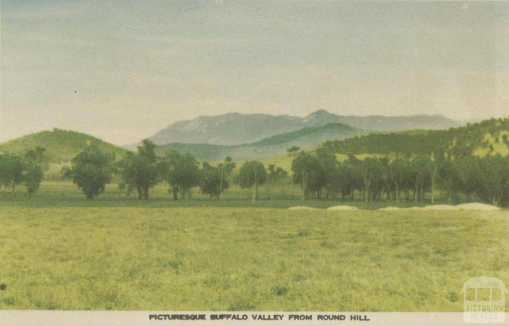 Picturesque Buffalo Valley from Round Hill, Myrtleford, 1953