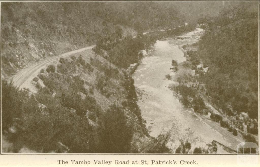 The Tambo Valley Road at St Patrick's Creek, Omeo