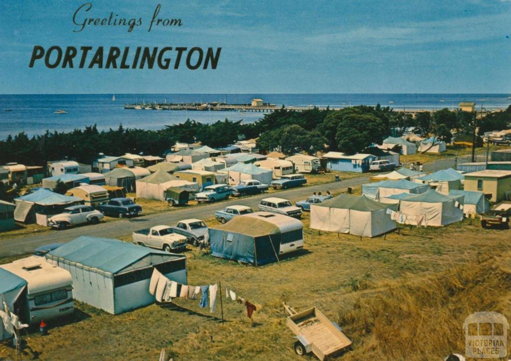 Overlooking the camping ground, Portarlington, 1974