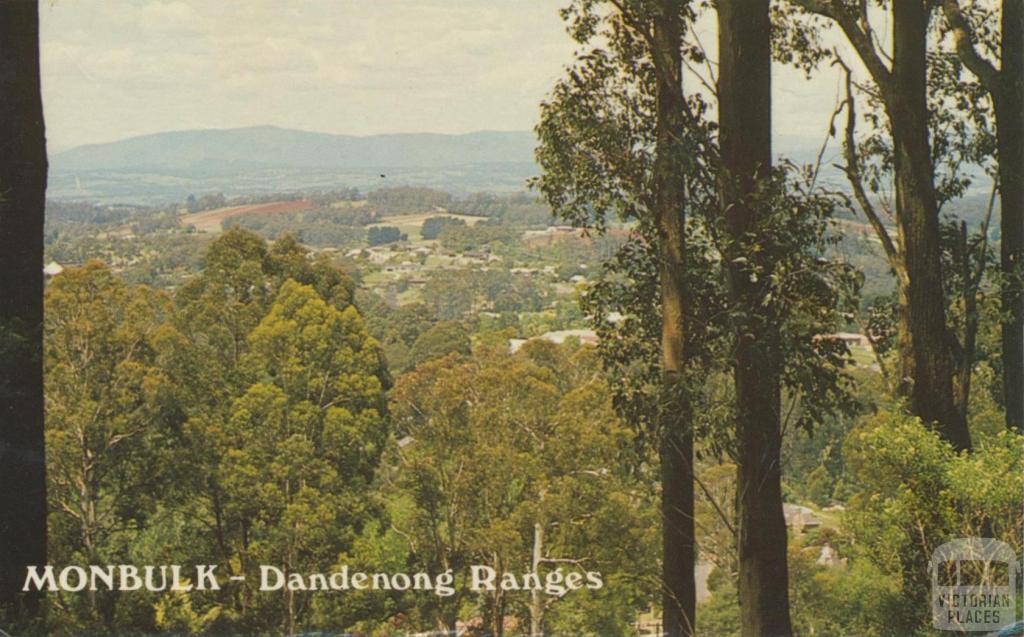 View across Monbulk from the Olinda Road, Dandenong Ranges, 1984