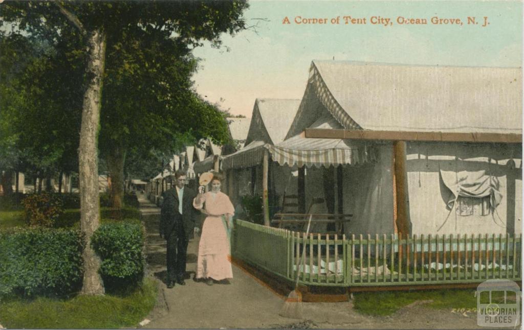 A Corner of Tent City, Ocean Grove, New Jersey, the origin of the Australian name Ocean Grove, 1911