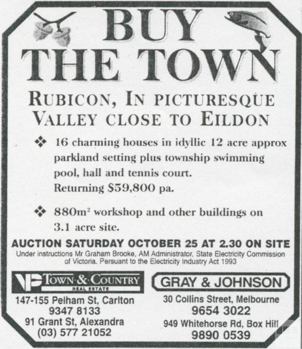 Land Sale Advertisement, Rubicon, 1997