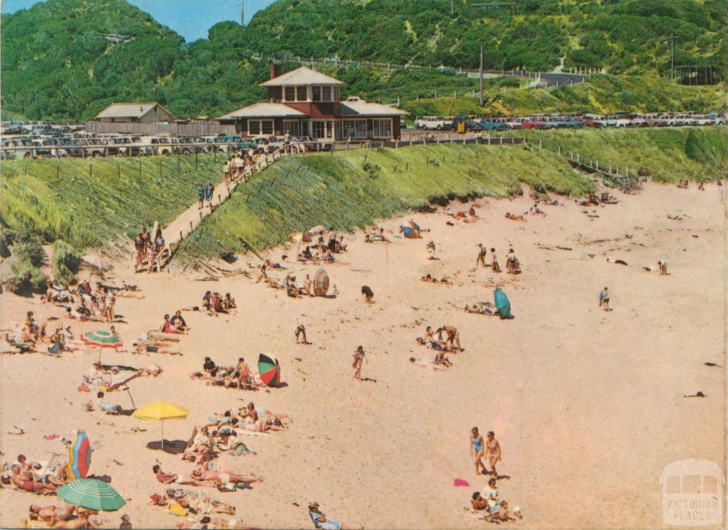 View looking towards the kiosk and car-park from the shoreline, Sorrento