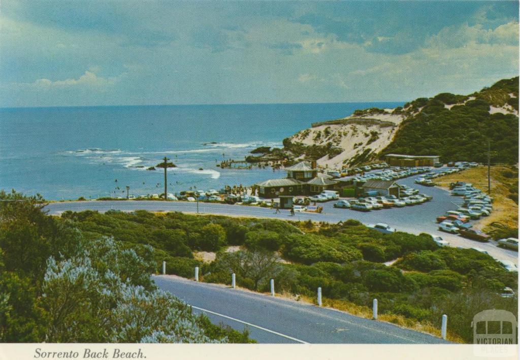 Car park and rock pool at Back Beach, Sorrento