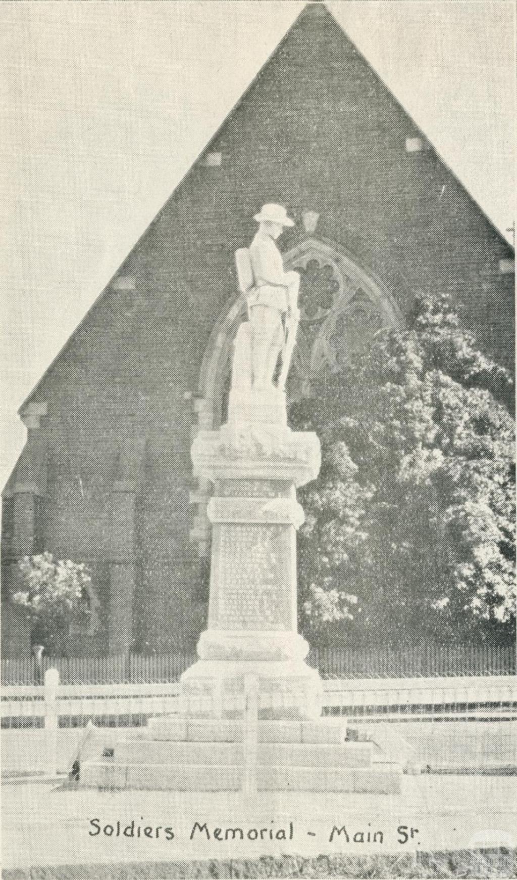 Soldiers Memorial, Main Street, Stawell, 1935