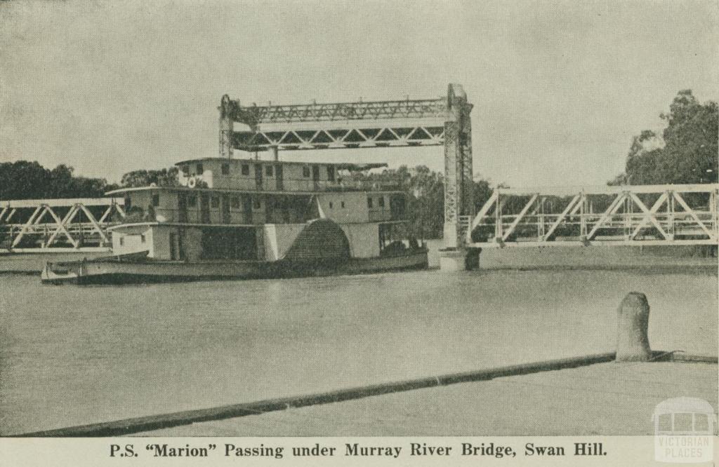 P.S. Marion passing under Murray River Bridge