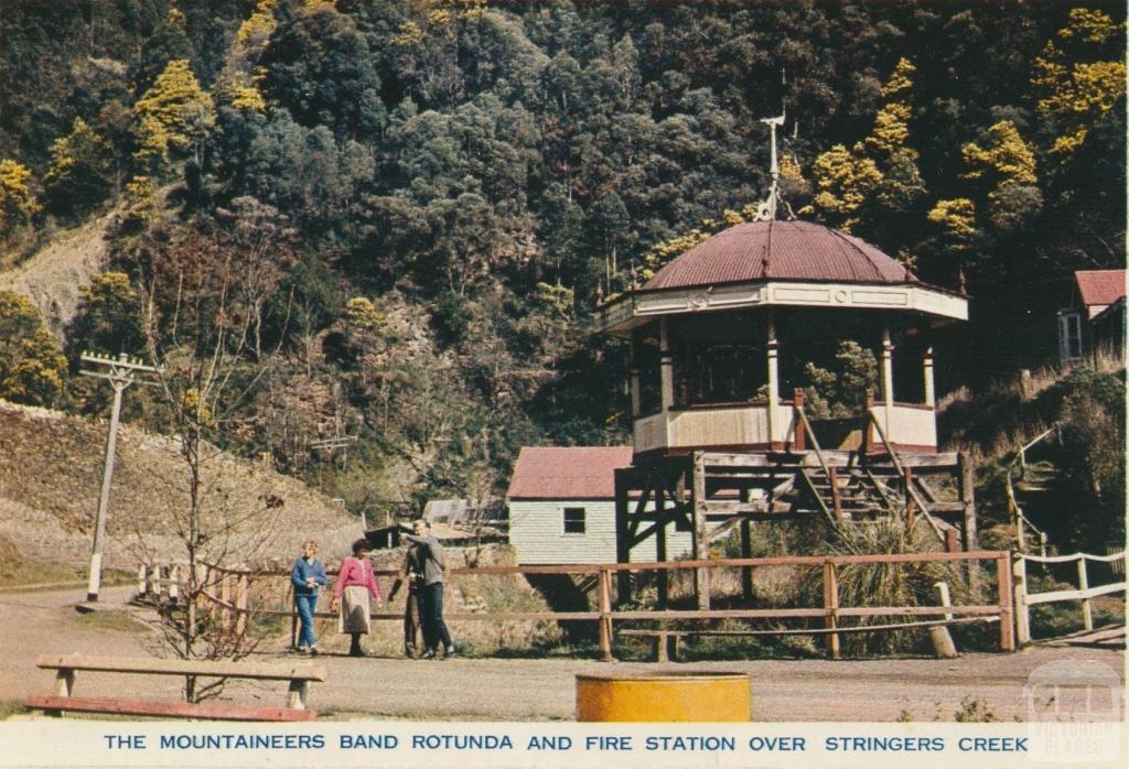 The Mountaineers Band Rotunda and Fire Station Over Stringers Creek, Walhalla