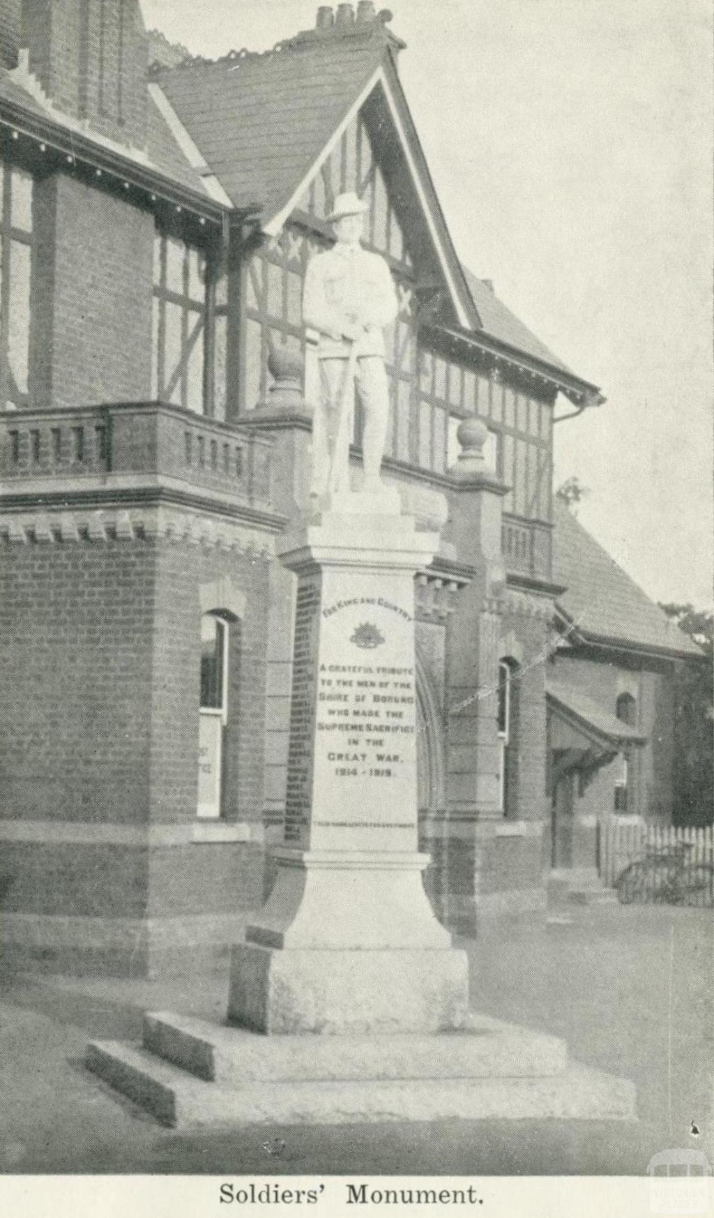 Soldiers' Monument, Warracknabeal, 1925