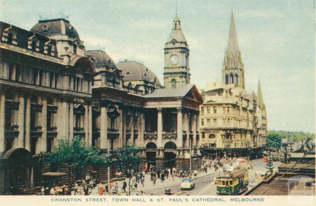 Swanston Street, Town Hall and St Paul's Cathedral, Melbourne