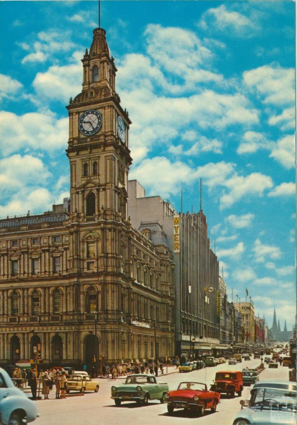 Bourke Street with Elizabeth Street Post Office, Melbourne