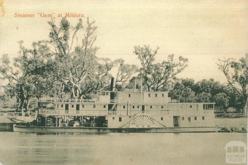 Steamer Gem at Mildura, c1910